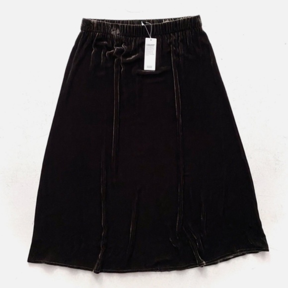 Eileen Fisher NWT Woodland Velvet Viscose Silk Blend Full Length Skirt